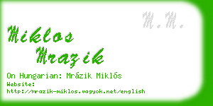 miklos mrazik business card
